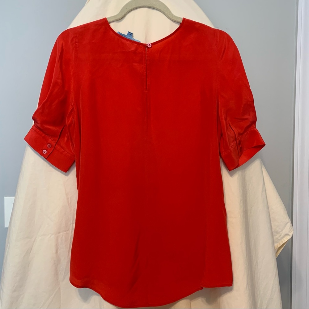 Antonio Melani Silk Short Sleeve Blouse